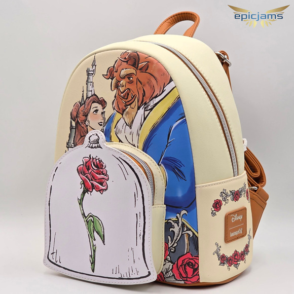 Loungefly Disney Beauty And The Beast Couple Rose Mini Backpack main image 4